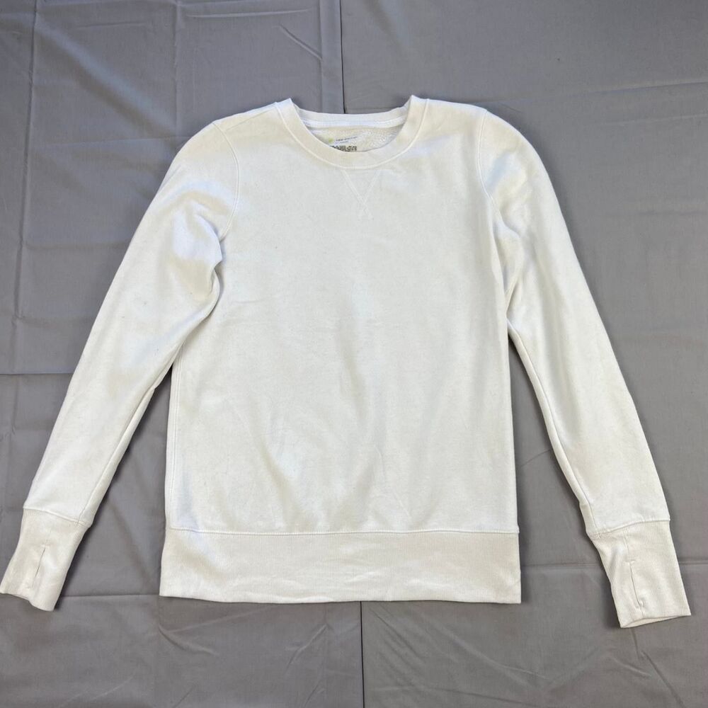 Tek Gear Women's Small Cream Crewneck Sweatshirt Long Sleeve Cotton Blend 60